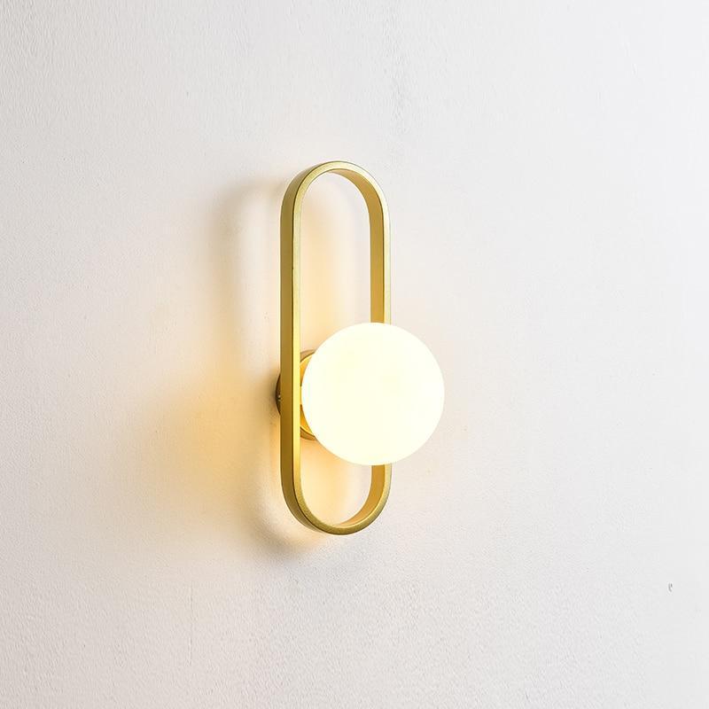 Valentina Modern Globe Bedside Wall Lamp Mount for Bedroom & Reading Room, Gold/Black