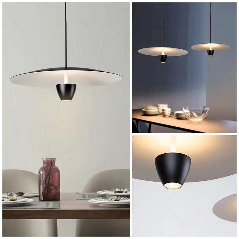 Arisha modern nordisk klusterpendellampa, svart, hattformad