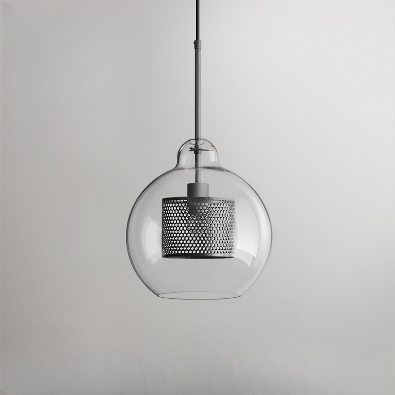 Nerel Contemporary Golden Pendant Light, Glass, Globe/Cylindric