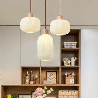 Ozawa Modern Vit Pendellampa Glas LED Trä Vardagsrum/Matsal