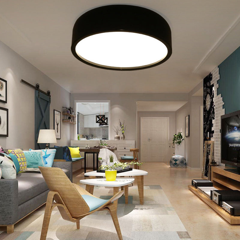 Arisha Modern Dish Shaped Metal Ceiling Light, Black/White