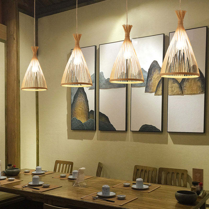 Arisha Pendant Light Rattan Modern, Hand-woven, Hotels