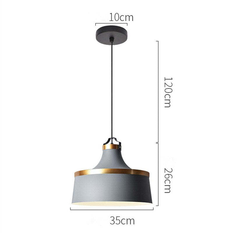 Valentina modern färgglad enkel pendellampa med metallskärm