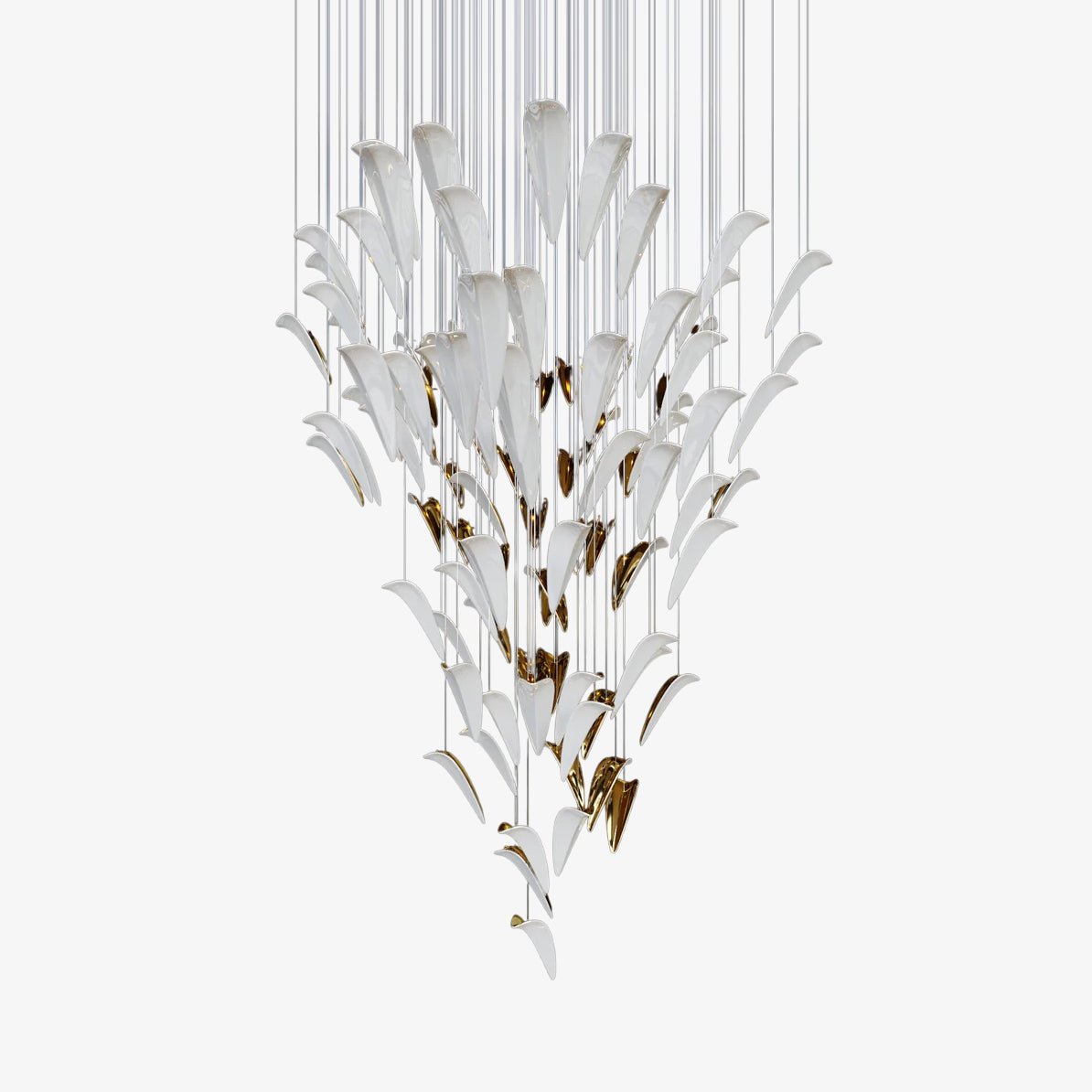 Plume Glow Hvid Fjer Art Deco Tilpasselig Lysekrone