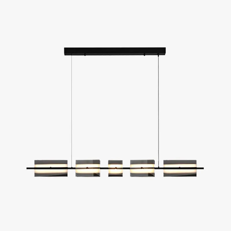 Arisha modern nordisk linjär pendellampa i metall/glas, mässing/svart
