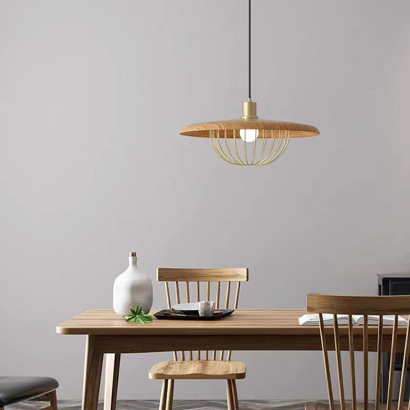 Arisha modern nordisk kupolpendellampa, guld/brun/grå/brun/trä