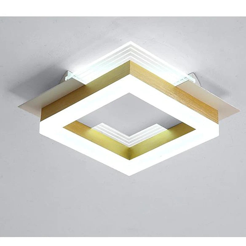 Arisha moderne enkel guldfarvet loftslampe, firkantet/rund