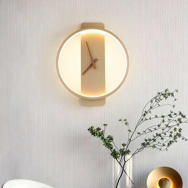 Valentina Arisha Square Clock Metal & Wall Lamp, Gold