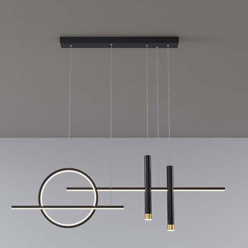 Arisha minimalistisk LED-pendellampe med uregelmæssig ring, sort/guld