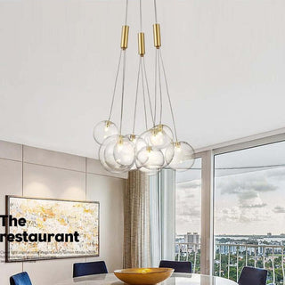 Valentina Modern LED Guld Metall Glas Pendellampa Vardagsrum Matsal
