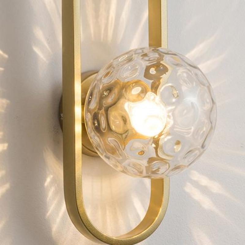 Valentina Modern Globe Bedside Wall Lamp Mount for Bedroom & Reading Room, Gold/Black