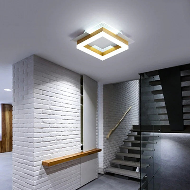 Arisha moderne enkel guldfarvet loftslampe, firkantet/rund