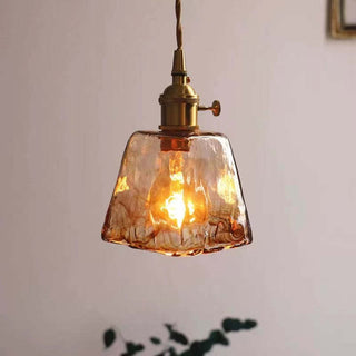 Levy Retro Liten LED Pendellampa Guld Glas Badrum Vardagsrum