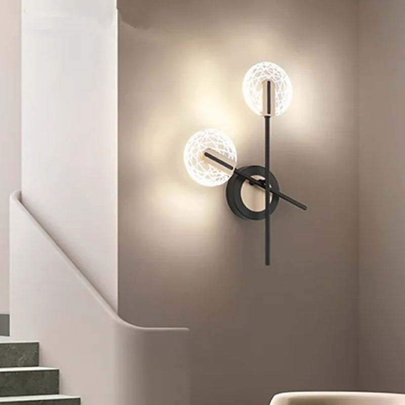 Valentina Wall Lighting Disc Modern, Metal/, Black/White, Bedroom