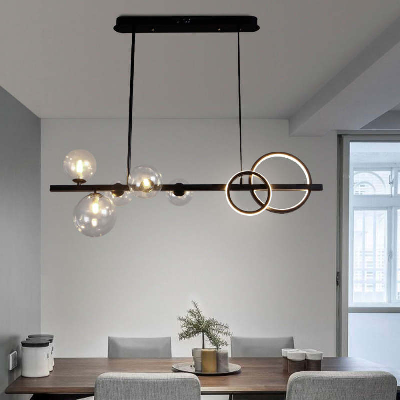 Arisha Pendant Light Bubble Circle Modern Black/Gold, Bedroom
