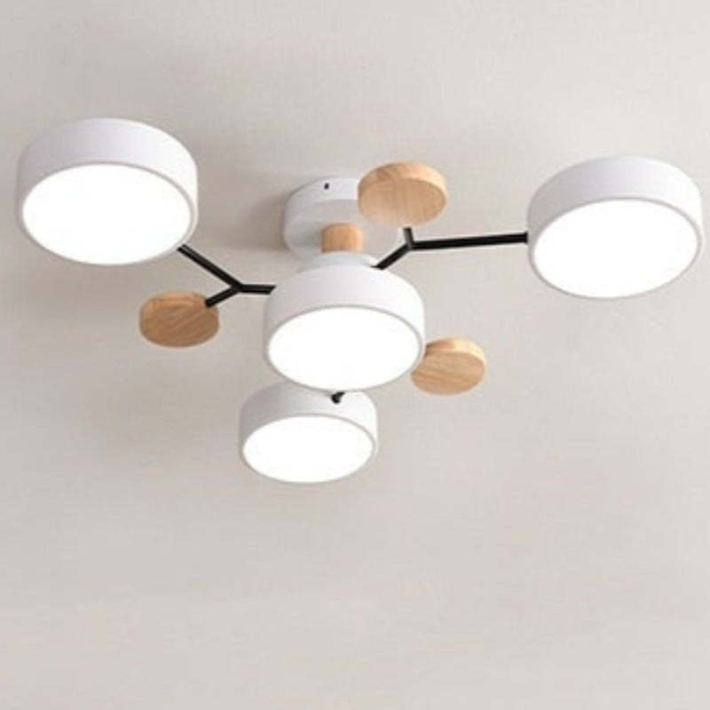 Arisha Ceiling Light, Wood Round for Living Room