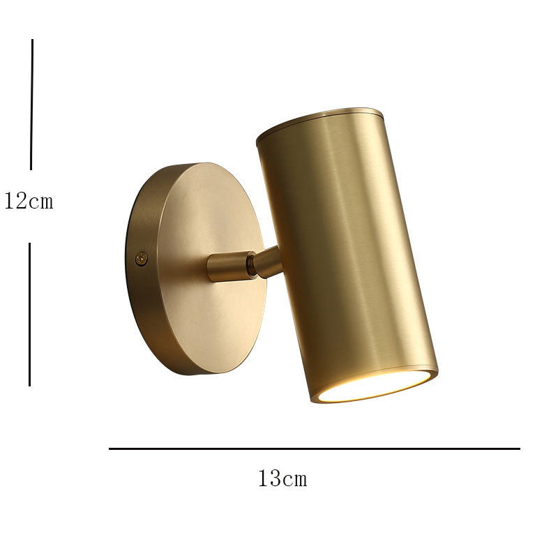 Aria Moden Spotlight cylindrical Metal Wall Lamp, Gold/Black