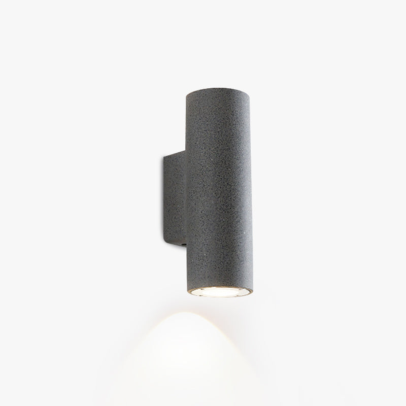 Ray minimalistisk cylindrisk udendørs væglampe i cement med to lys, sort/hvid