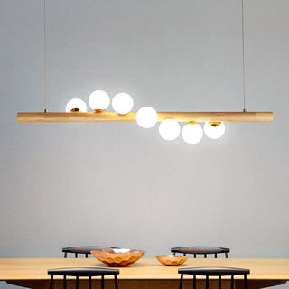 Valentina Modern Design Trä Glas LED Pendellampa Vardagsrum Matsal