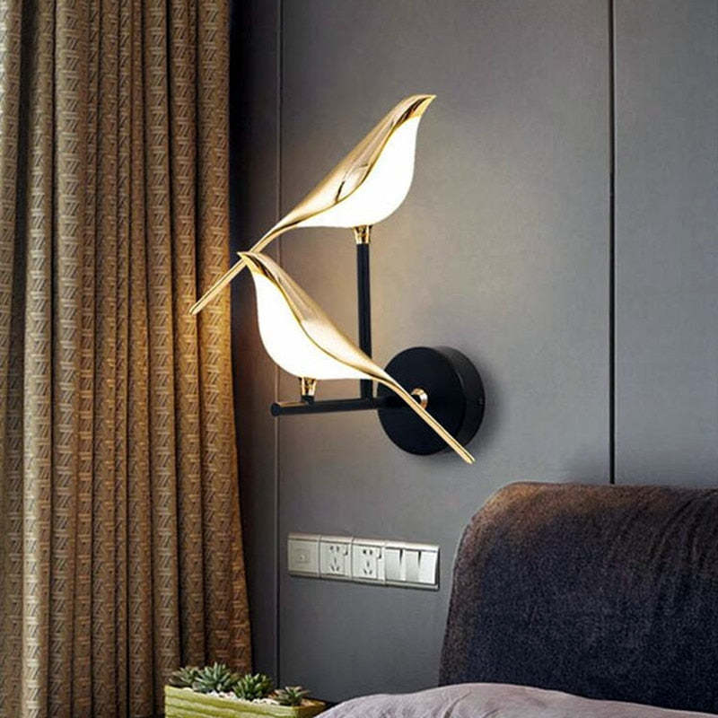 Arisha minimalistisk vägglampa i metall med skata, sovrum