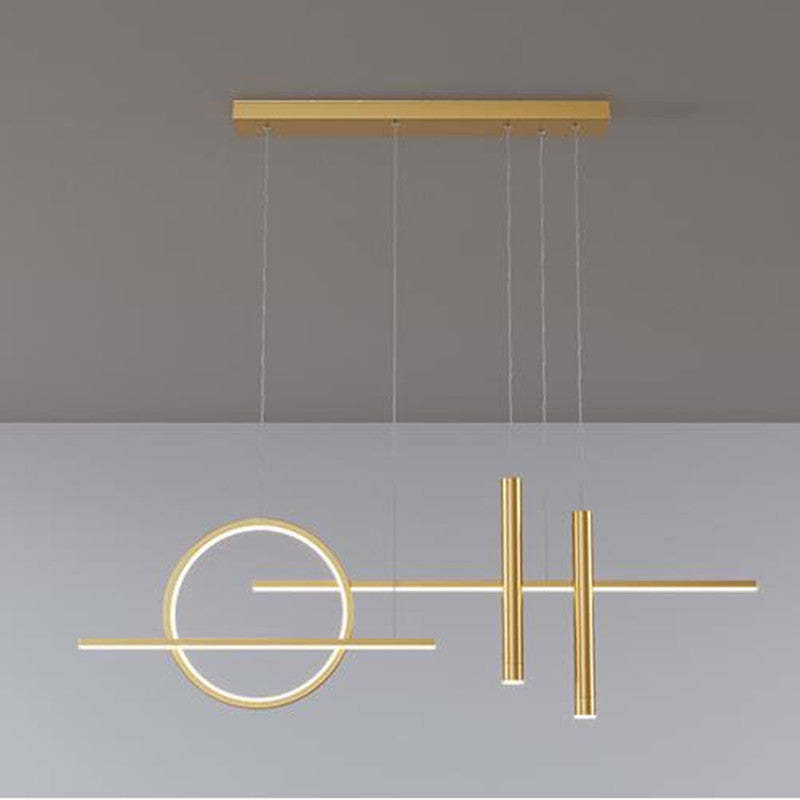 Arisha minimalistisk LED-pendellampe med uregelmæssig ring, sort/guld