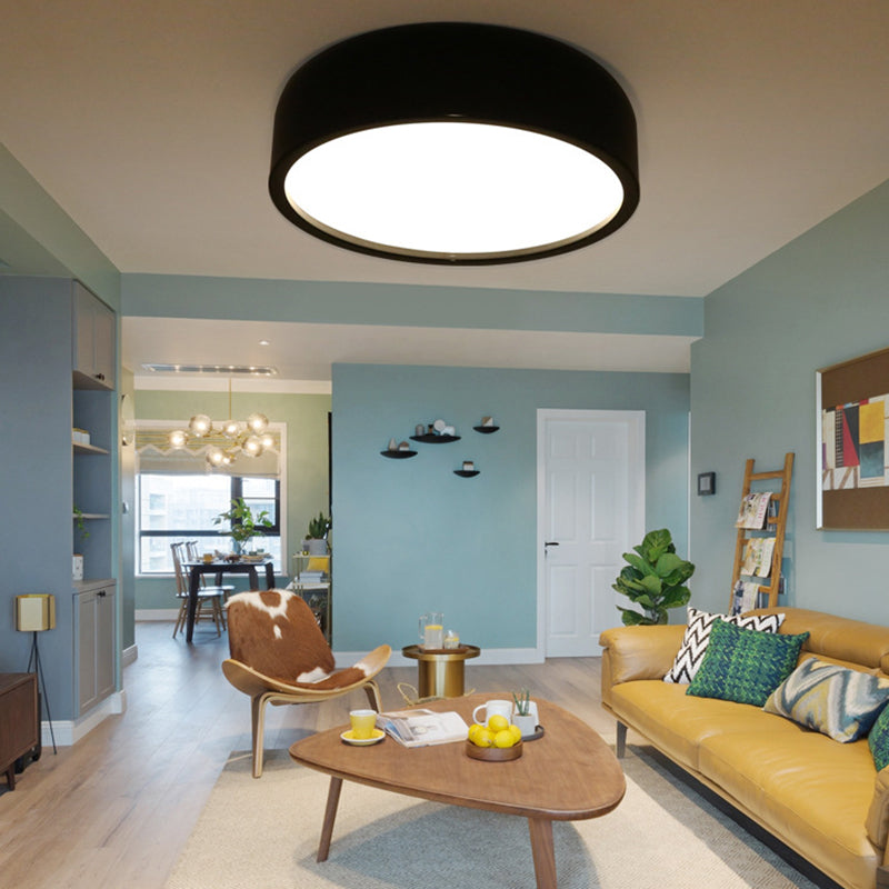 Arisha Modern Dish Shaped Metal Ceiling Light, Black/White