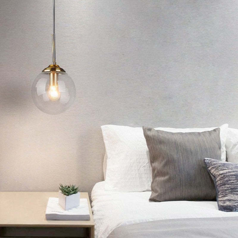 Valentina designad bubbelpendellampa i glas, rökfärgad/klar/bärnstensfärgad