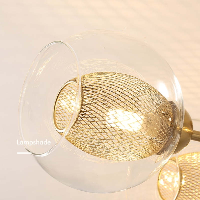 Valentina industriell LED-takkrona med glasglob, 6 stilar