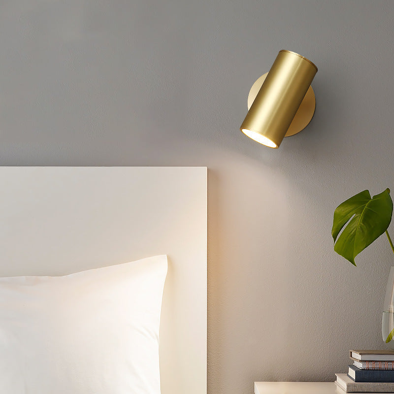 Aria Moden Spotlight cylindrical Metal Wall Lamp, Gold/Black