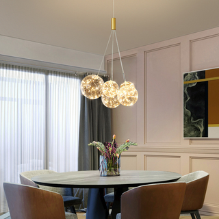 Valentina Modern LED Guld Metall Glas Pendellampa Vardagsrum Matsal
