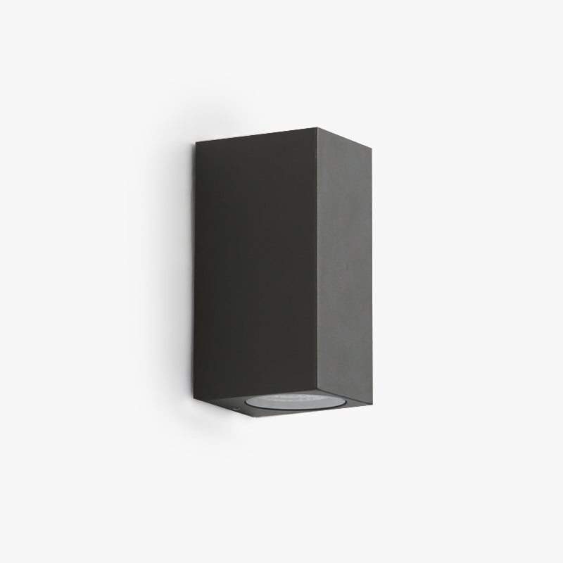 Koraq Minimalist Square Outdoor Wall Lamp, Black