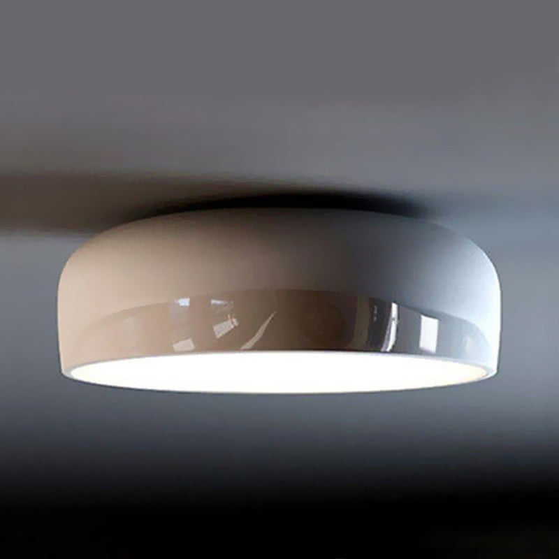Arisha Modern Dish Shaped Metal Ceiling Light, Black/White