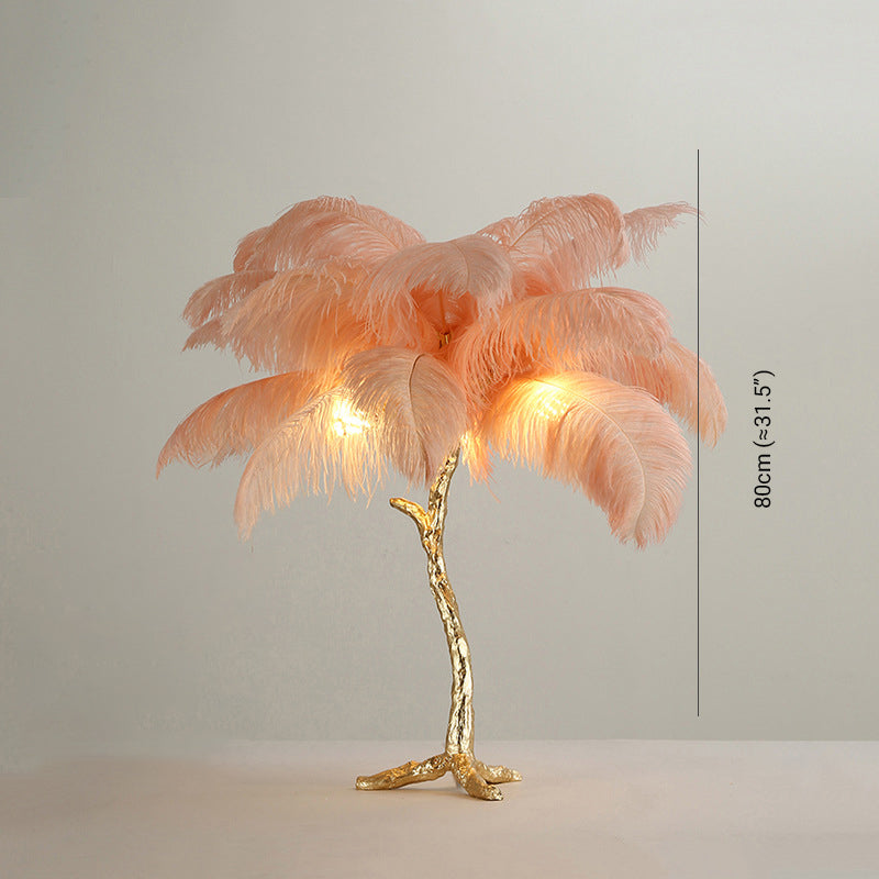 Salenor Nordic Luxury Unique Ostrich Feather Floor Lamp/Table Lamp