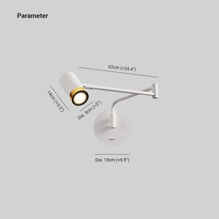 Cooley Modern Justerbar Metall Vägglampa Svart/Vit Sovsrum/Vardagsrum