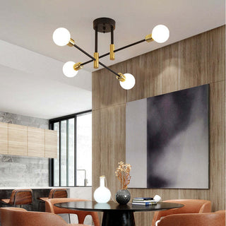 Valentina Retro Taklampa i Metall med Satellitform, Svart/Guld
