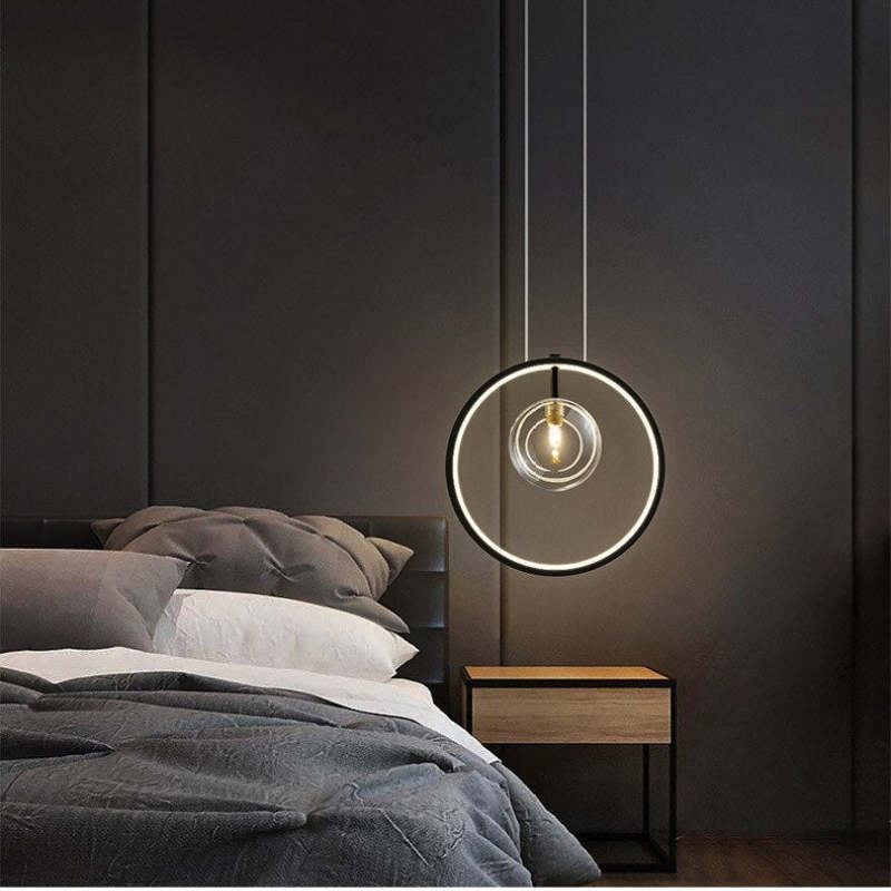 Arisha nordisk modern LED-pendellampa med glasbubblor för matsal