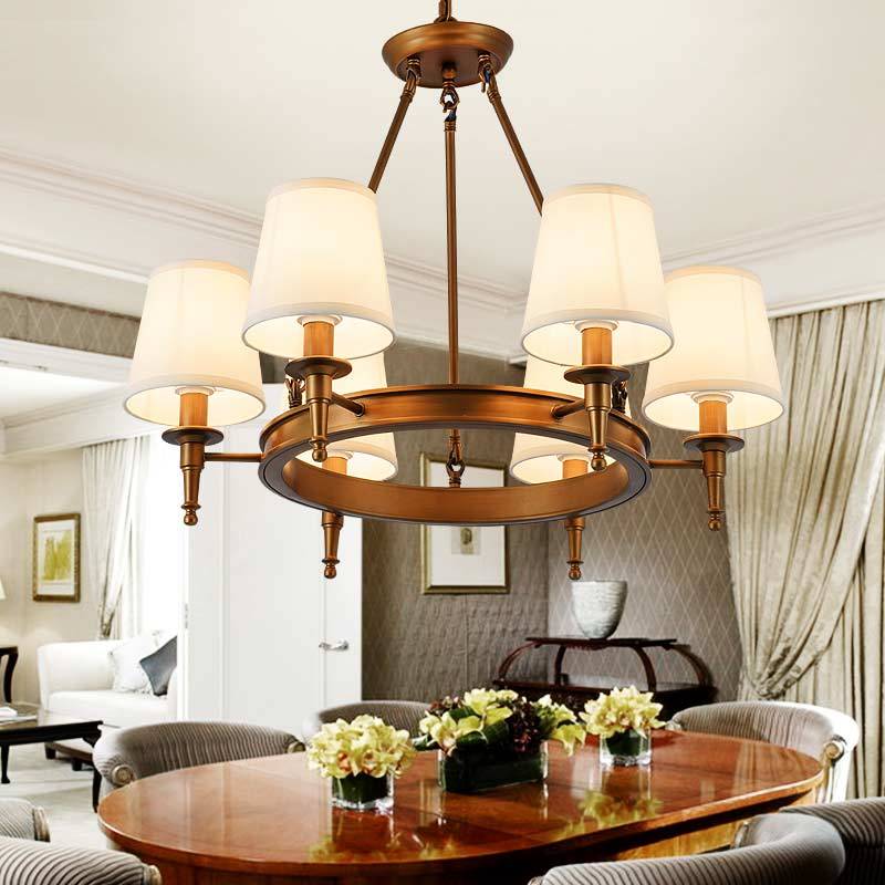 Silva vintage Ring Metal/Fabric Chandelier, Black/Copper