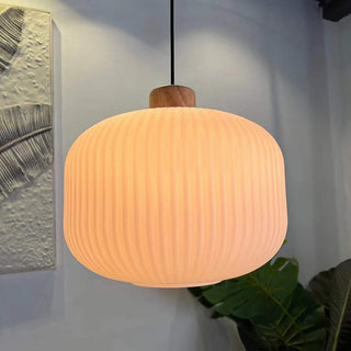 Ozawa Modern Vit Pendellampa Glas LED Trä Vardagsrum/Matsal