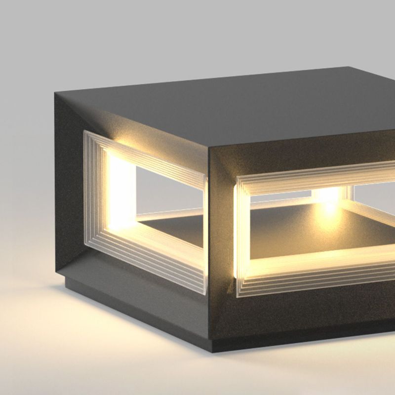 Ray nútímalegir LED-kubbar úr málmi fyrir utandyra, svartir