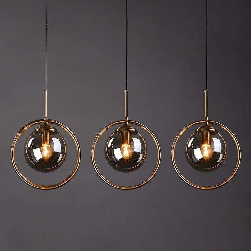 Zoey pendellampa i glas med metallring