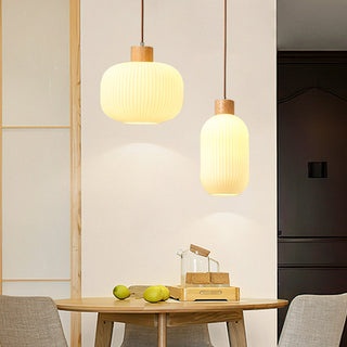 Ozawa Modern Vit Pendellampa Glas LED Trä Vardagsrum/Matsal