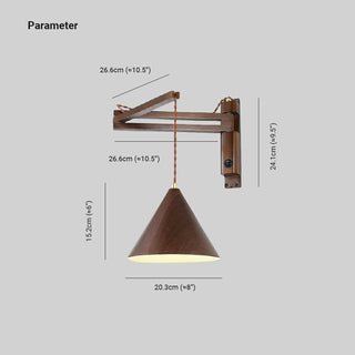 Ozawa Vintage Trä Metall Vägglampa Inomhus Vardagsrum Sovrum