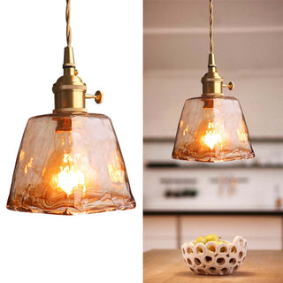 Levy Retro Liten LED Pendellampa Guld Glas Badrum Vardagsrum