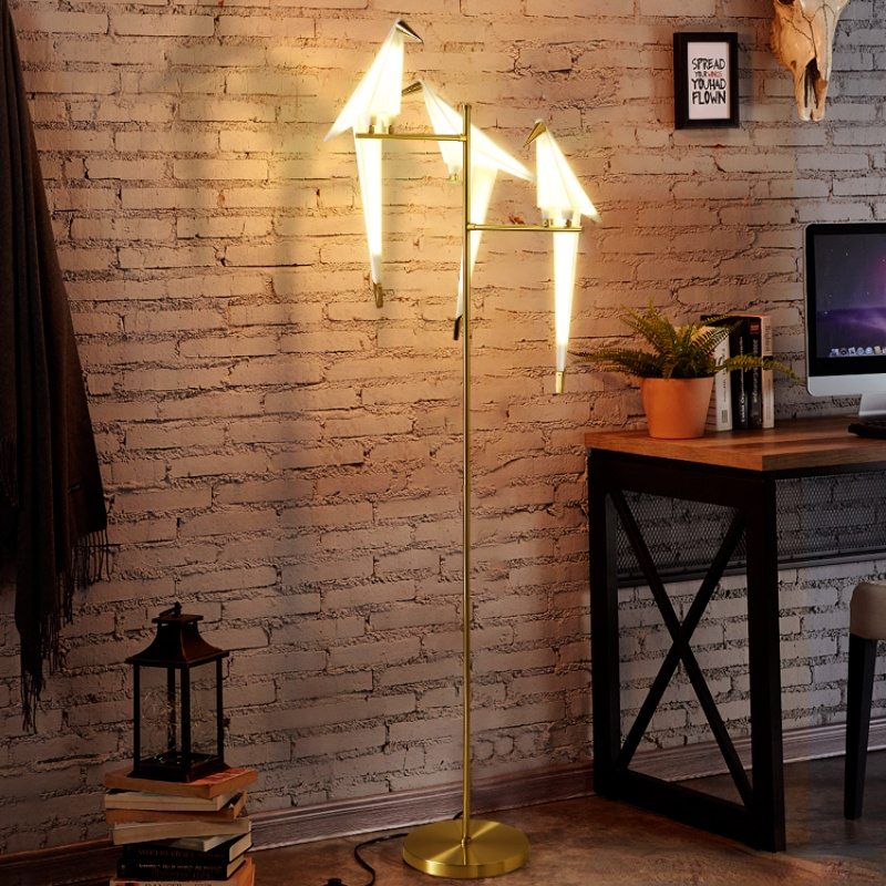 Clifford nordisk fuglebordslampe/gulvlampe, guld, 1/2/3 lyskilder