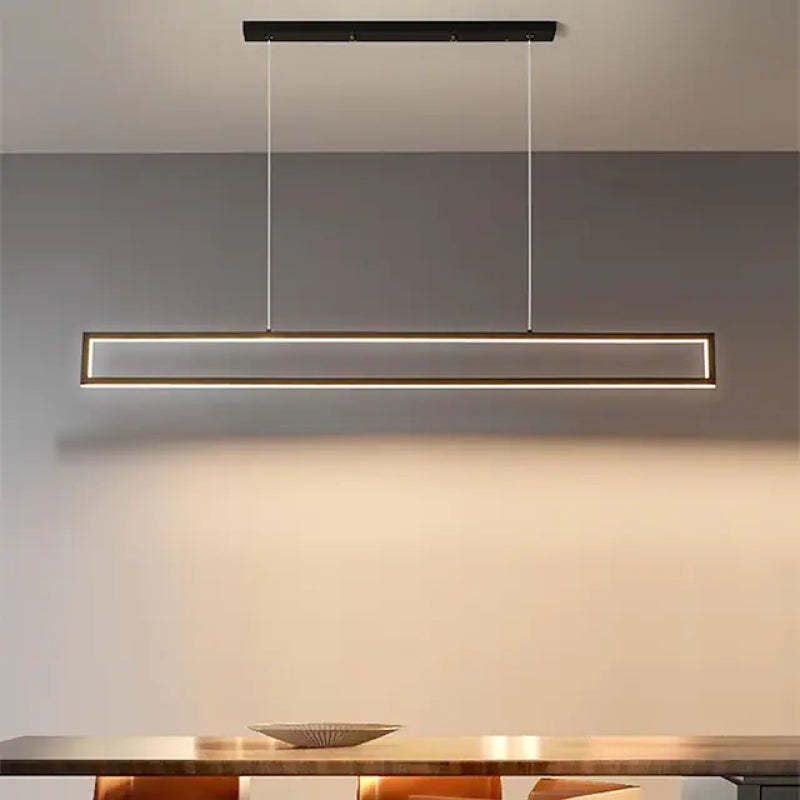 Arisha modern vertikal rektangulär pendellampa i metall, svart