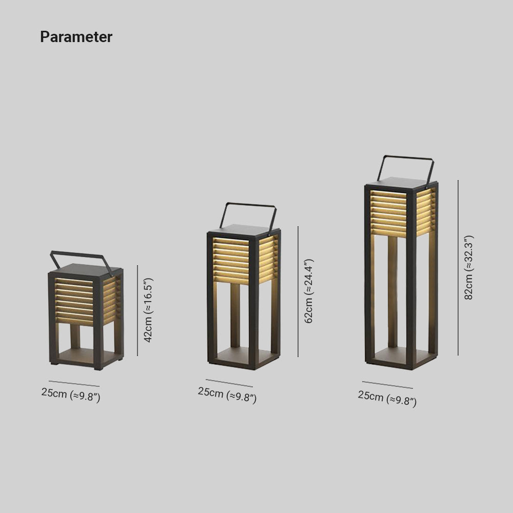 Ray Vintage Cuboid Metal Outdoor Floor Lamp, Black