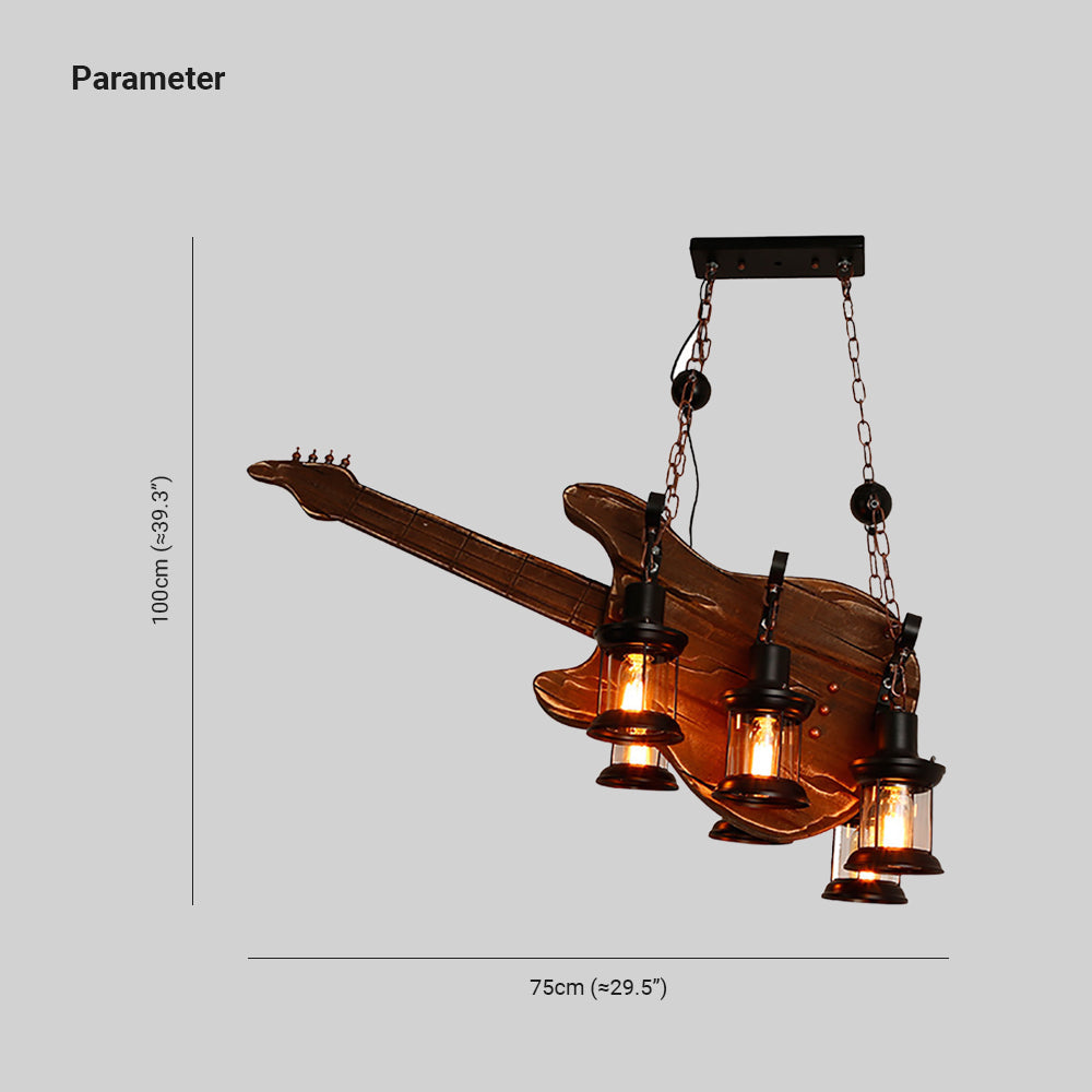 Epoch-maalaistyylinen kitarariippuvalaisin, metalli/puu, pähkinänruskea