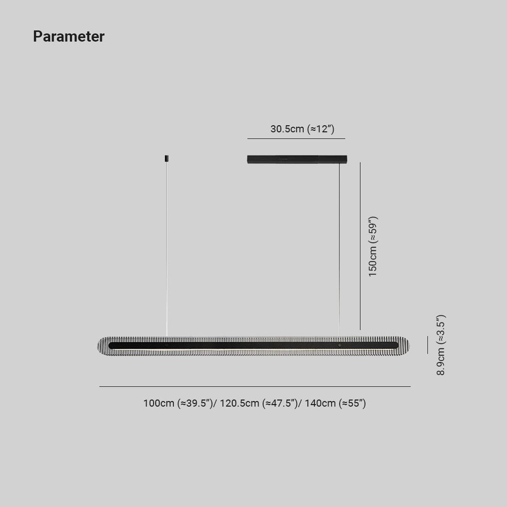 Arisha Minimalist Linear Metal/ Pendant Light, Black