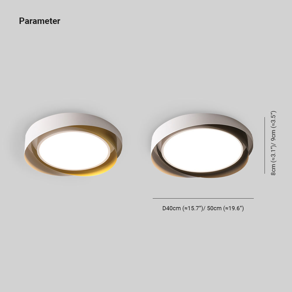 Arisha moderni geometrinen metallinen pinta-asennettava kattovalaisin, valkoinen/kulta