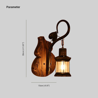 Austin Vägglampa Gurkor/Ljus Vintage Trä/Metall Sovrum/Vardagsrum